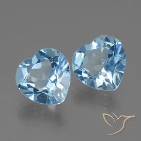 5.44 ct natürliche Himmerlblau Topas-Edelsteine, Herz, VVS