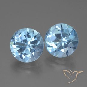 6.41 ct natürliche Swiss Blue Topas-Edelsteine, Runden, VVS-VS