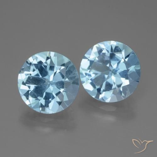 6.14 ct natürliche Swiss Blue Topas-Edelsteine, Runden, VS
