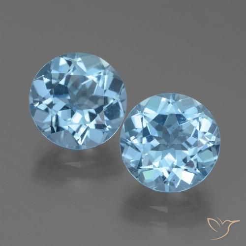 6.81ctw Natürlicher Himmerlblau Topas, Runden, VS