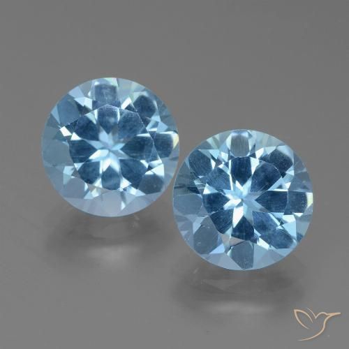 6.33ctw Natürlicher Swiss Blue Topas, Runden, VS