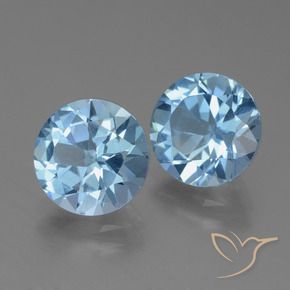 6.33 ct natürliche Swiss Blue Topas-Edelsteine, Runden, VS