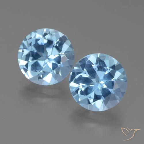 6.35ctw Natürlicher Swiss Blue Topas, Runden, VVS-VS