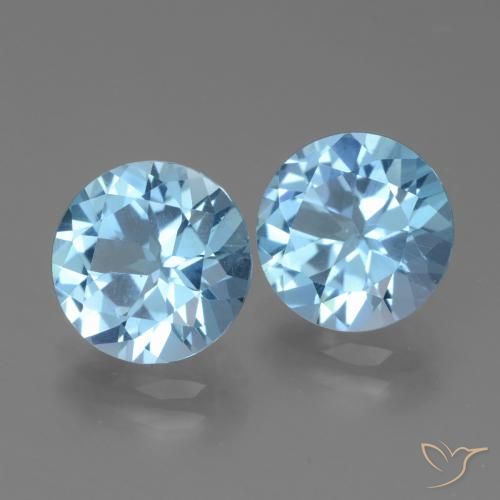 6.35 ct natürliche Swiss Blue Topas-Edelsteine, Runden, VVS-VS