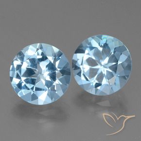 6.47 ct natürliche Himmerlblau Topas-Edelsteine, Runden, VVS-VS