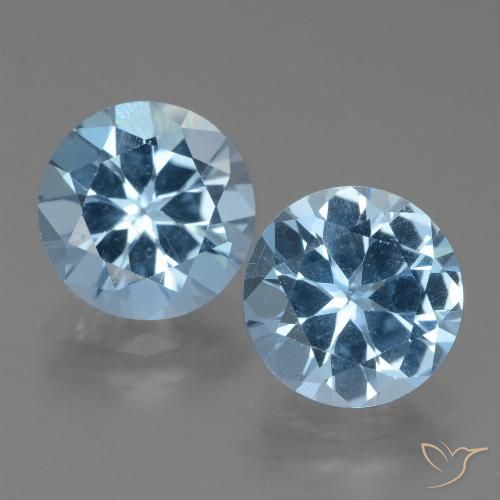 6.32ctw Natürlicher Swiss Blue Topas, Runden, VS
