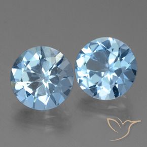 6.32 ct natürliche Swiss Blue Topas-Edelsteine, Runden, VS