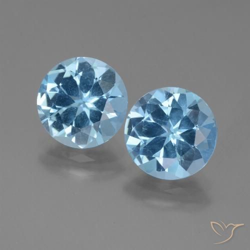6.20ctw Natürlicher Swiss Blue Topas, Runden, VS