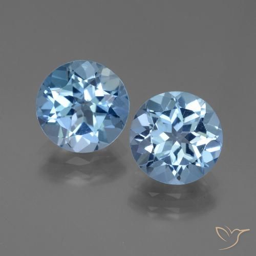 5.82ctw Natürlicher Swiss Blue Topas, Runden, VVS-VS