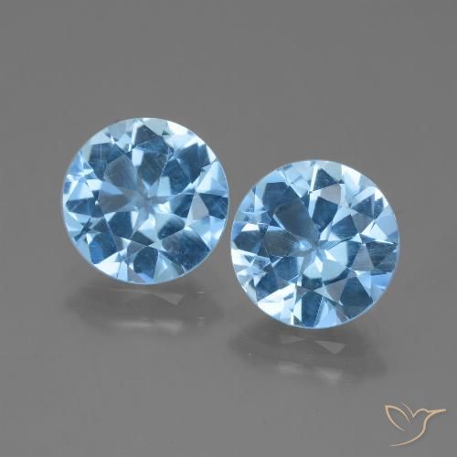 5.69ctw Natürlicher Swiss Blue Topas, Runden, VVS