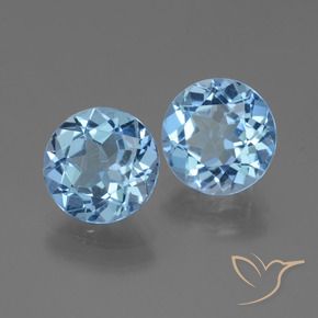 6.34 ct natürliche Swiss Blue Topas-Edelsteine, Rund Schliff, VVS-VS