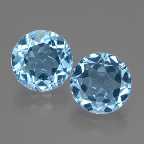6.06 ct natürliche Himmerlblau Topas-Edelsteine, Rund Schliff, VS