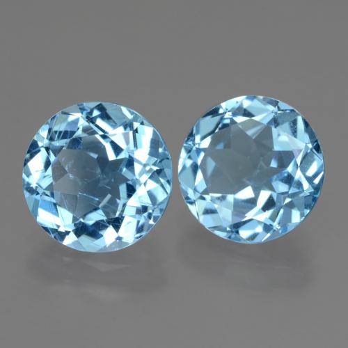 6.06 ct natürliche Himmerlblau Topas-Edelsteine, Rund Schliff, VS