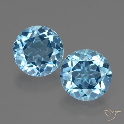 6.07ctw Natürlicher Swiss Blue Topas, Runden, VS