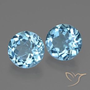 6.07 ct natürliche Swiss Blue Topas-Edelsteine, Runden, VS