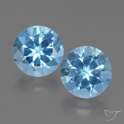 6.30ctw Natürlicher Swiss Blue Topas, Runden, VS