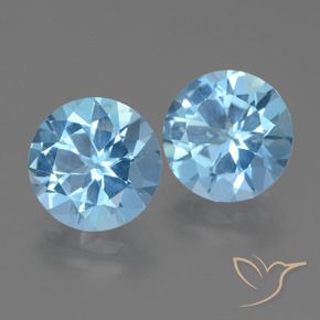 6.30 ct natürliche Swiss Blue Topas-Edelsteine, Runden, VS