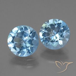 5.92 ct natürliche Swiss Blue Topas-Edelsteine, Rund Schliff, VVS
