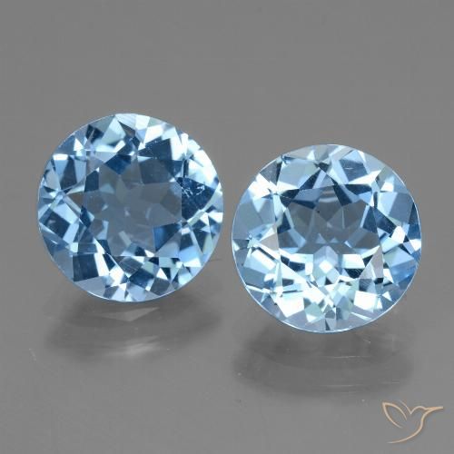 5.97ctw Natürlicher Swiss Blue Topas, Runden, VS