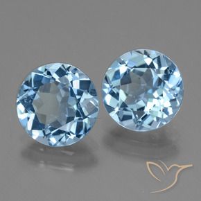 5.97 ct natürliche Swiss Blue Topas-Edelsteine, Runden, VS