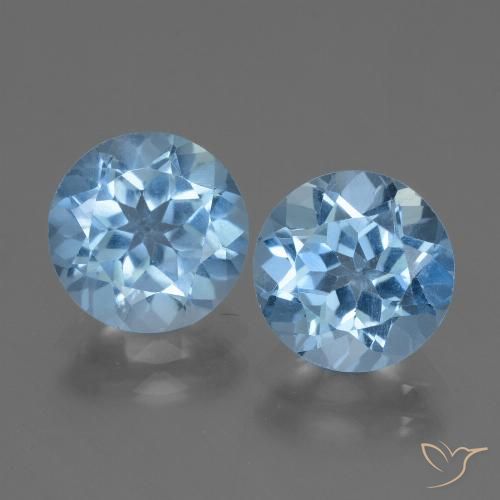5.99ctw Natürlicher Swiss Blue Topas, Runden, VS