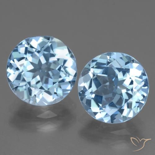 6.51ctw Natürlicher Swiss Blue Topas, Runden, VVS