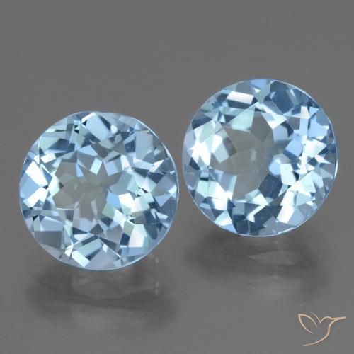 6.51 ct natürliche Swiss Blue Topas-Edelsteine, Runden, VVS