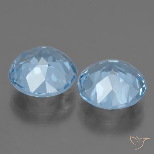 6.51 ct natürliche Swiss Blue Topas-Edelsteine, Runden, VVS