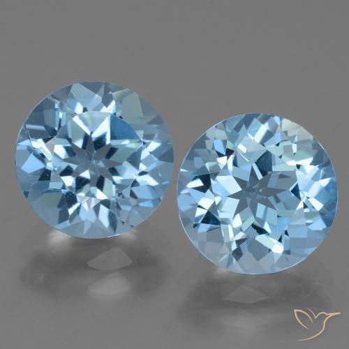 6.62 ct natürliche Swiss Blue Topas-Edelsteine, Rund Schliff, VS