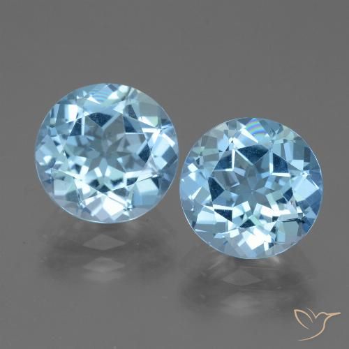 6,42 ct natürliche blauer Topas-Edelsteine, Rundschliff, VVS
