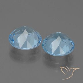 6,42 ct natürliche blauer Topas-Edelsteine, Rundschliff, VVS