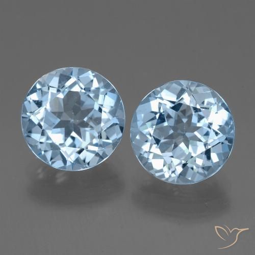 6.64ctw Natürlicher Swiss Blue Topas, Runden, VVS-VS