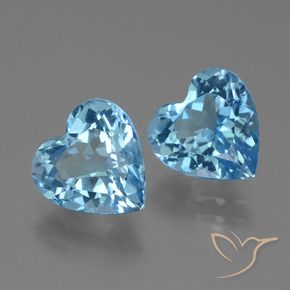 6.23 ct natürliche Swiss Blue Topas-Edelsteine, Herz, VS
