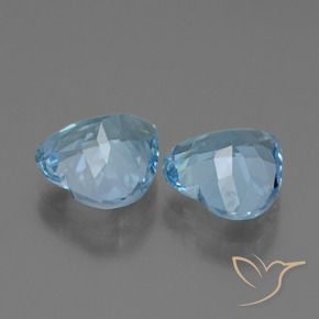 5.57 ct natürliche Swiss Blue Topas-Edelsteine, Herz, VVS-VS