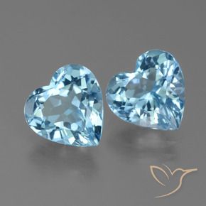 6.10 ct natürliche Swiss Blue Topas-Edelsteine, Herz, VVS-VS