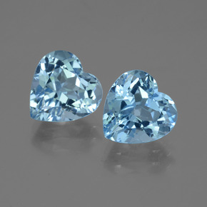 6.36 ct natürliche Himmerlblau Topas-Edelsteine, Herzform, VVS