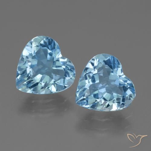 5.32 ct natürliche Swiss Blue Topas-Edelsteine, Herzform, VVS