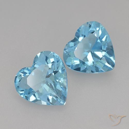5.17 ct natürliche Swiss Blue Topas-Edelsteine, Herz, VVS-VS