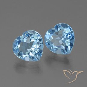 6.27 ct natürliche Swiss Blue Topas-Edelsteine, Herz, VVS