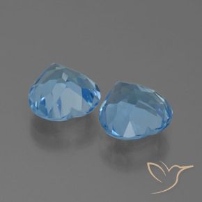 6.27 ct natürliche Swiss Blue Topas-Edelsteine, Herz, VVS