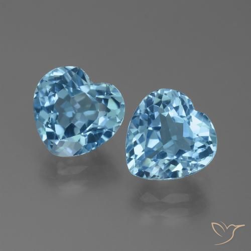 6.30ctw Natürlicher Swiss Blue Topas, Herz, VVS