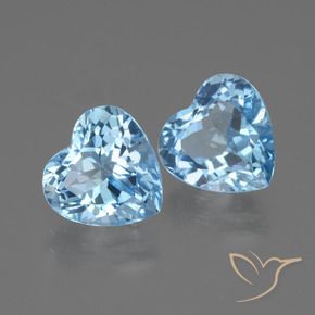 6.47 ct natürliche Himmerlblau Topas-Edelsteine, Herz, VVS-VS