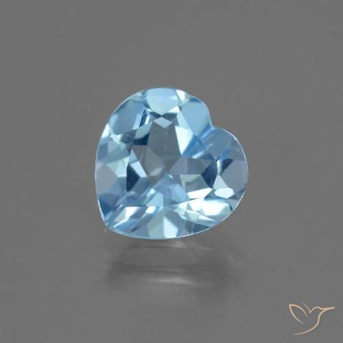 2.74ct Natürlicher Himmerlblau Topas, Herz, VVS