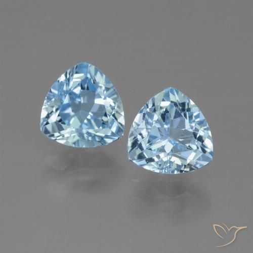 3.00ctw Natürlicher Swiss Blue Topas, Trillion, VVS-VS