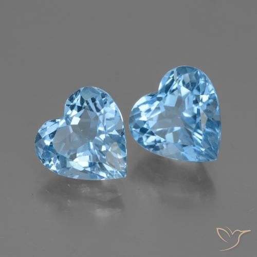 5.94 ct natürliche Swiss Blue Topas-Edelsteine, Herz, VVS-VS