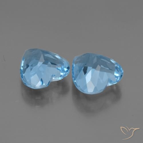5.94 ct natürliche Swiss Blue Topas-Edelsteine, Herz, VVS-VS
