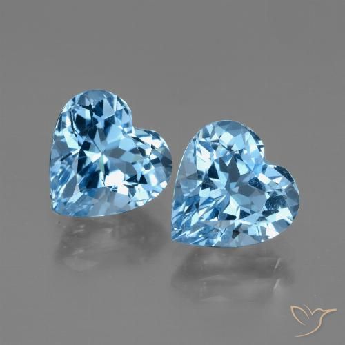 6.26 ct natürliche Swiss Blue Topas-Edelsteine, Herzform, VVS-VS