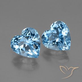 6.26 ct natürliche Swiss Blue Topas-Edelsteine, Herzform, VVS-VS