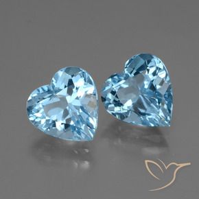 5.94 ct natürliche Swiss Blue Topas-Edelsteine, Herz, VVS