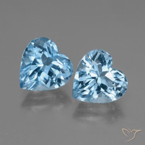 6,15 ct natürliche blauer Topas-Edelsteine, Herzform, VVS